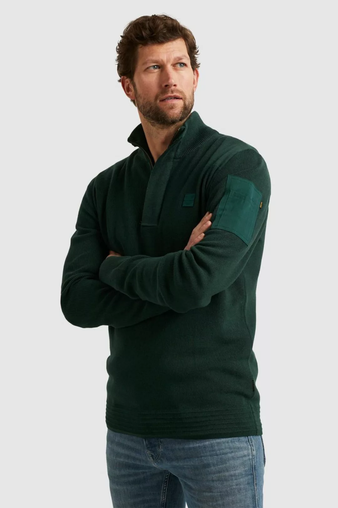 PME Legend Half Zip Pullover Dunkelgrün - Größe XL günstig online kaufen