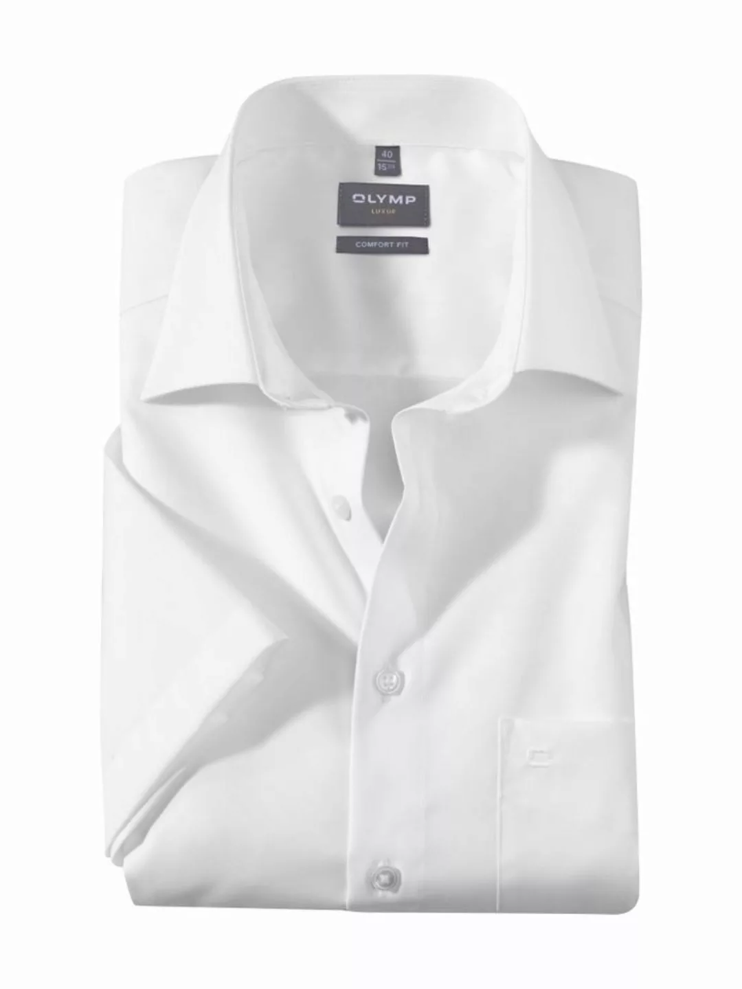 OLYMP Luxor Hemd Comfort Fit Weiß Kurzarm - Größe 43 günstig online kaufen