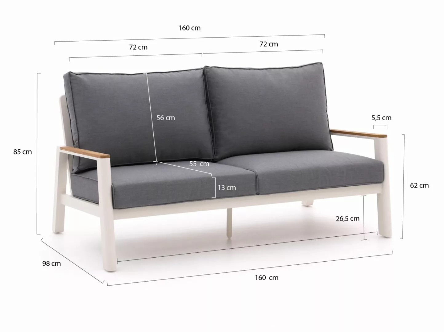 Bellagio Piane Gartensofa 2,5-Sitzer 185 cm günstig online kaufen