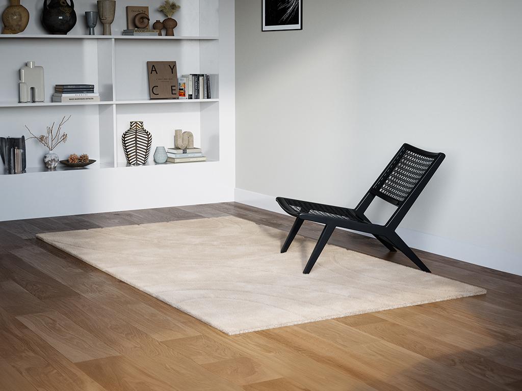 Teppich mit Kreismuster in Relief-Optik - Pelz-Optik - 120 x 160 cm - Beige günstig online kaufen