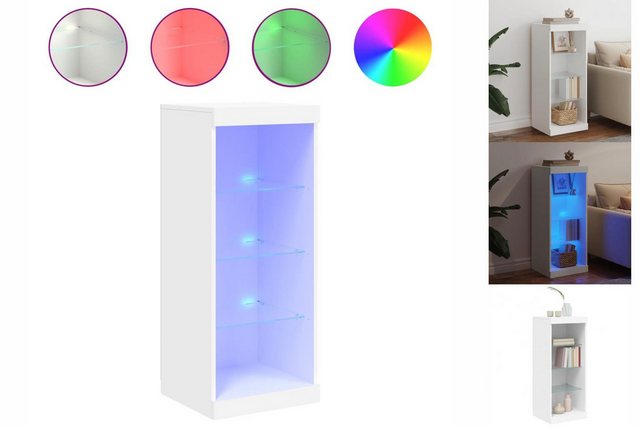 vidaXL Vitrine Sideboard mit LED-Beleuchtung Weiß 41x37x100 cm Glas Vitrine günstig online kaufen