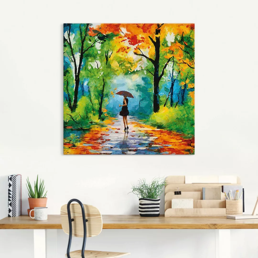 Artland Wandbild »Herbstlicher Spaziergang im Park«, Vier Jahreszeiten Bild günstig online kaufen