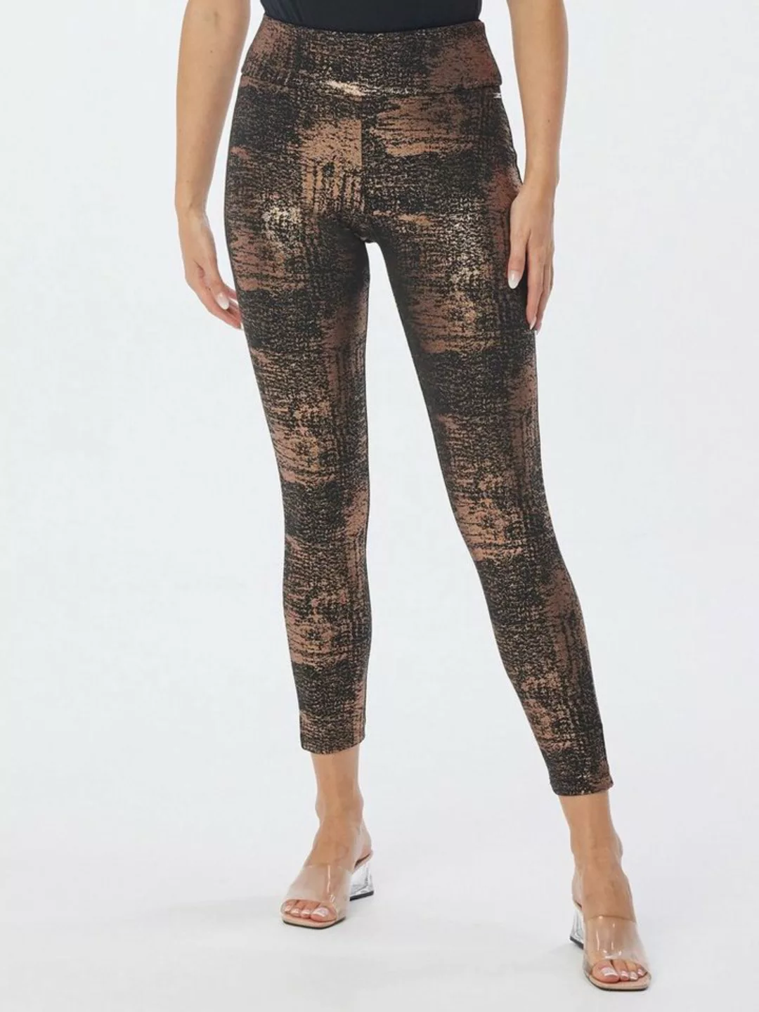 Sarah Kern Leggings Stoffhose figurbetont mit Schimmer-Print günstig online kaufen