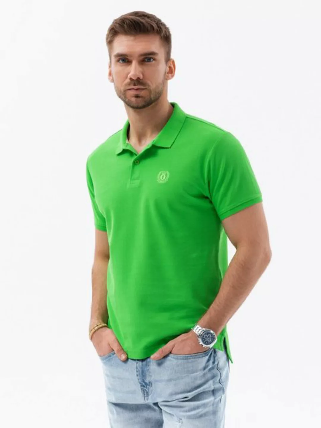 OMBRE Poloshirt Ombre Herren-Pique-Strick-Poloshirt - grün V25 S1374 S günstig online kaufen