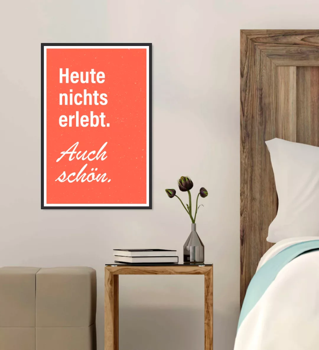 queence Metallbild "Heute nichts erlebt", Schriftzüge, (1 St.), Stahlschild günstig online kaufen