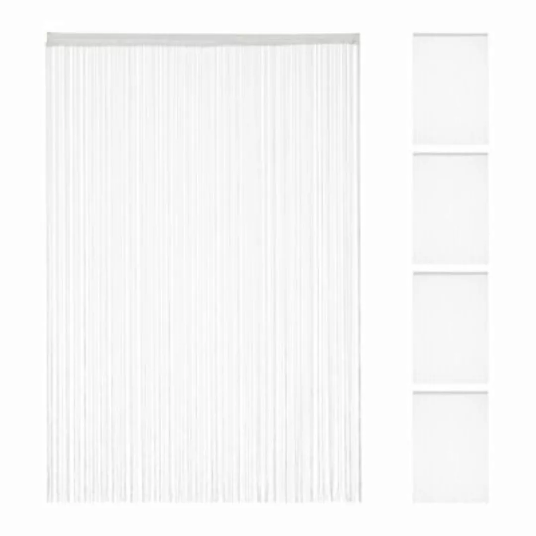 relaxdays 5 x Fadenvorhang weiß 145x245 cm günstig online kaufen