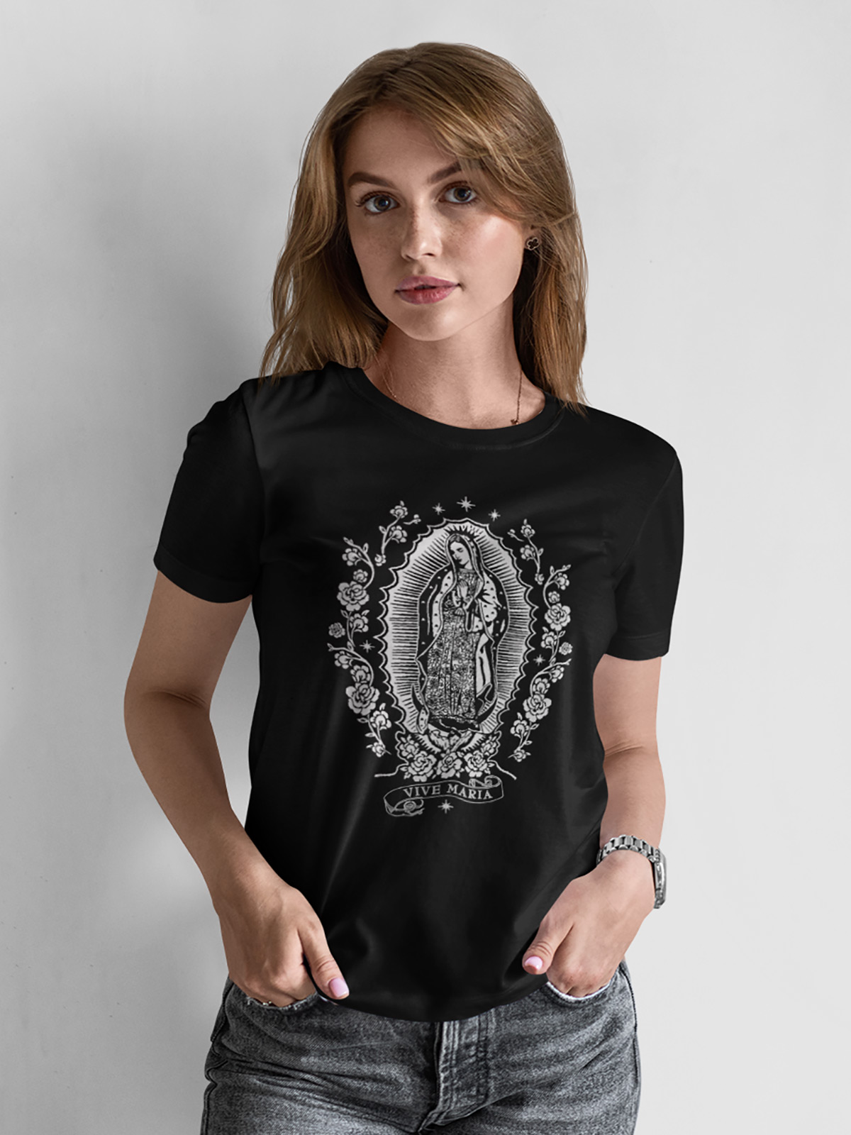 Vive Maria Holy Virgin Damen T-Shirt schwarz günstig online kaufen