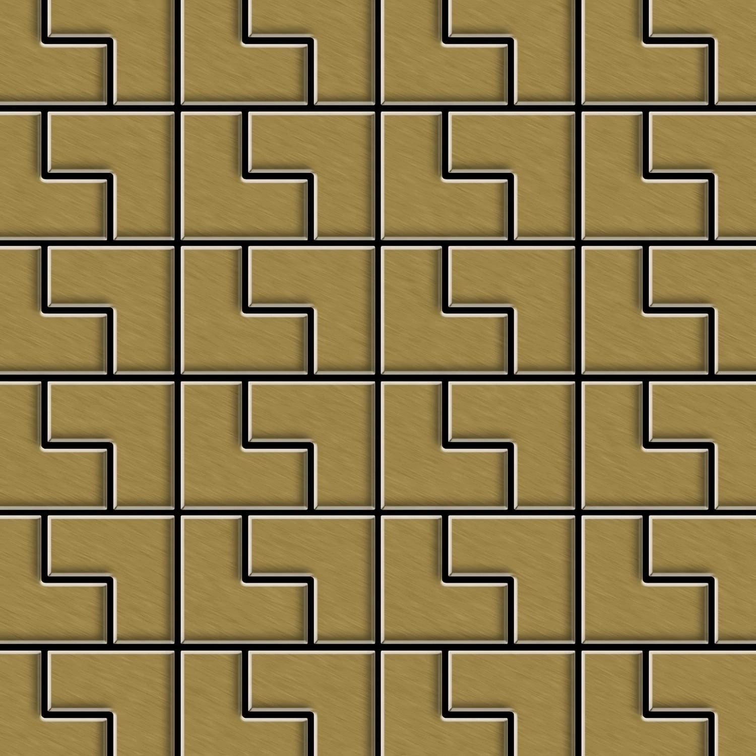 ALLOY Mosaik Fliese Massiv Metall Titan Gebürstet Gold 1,6mm Stark Kink-ti- günstig online kaufen