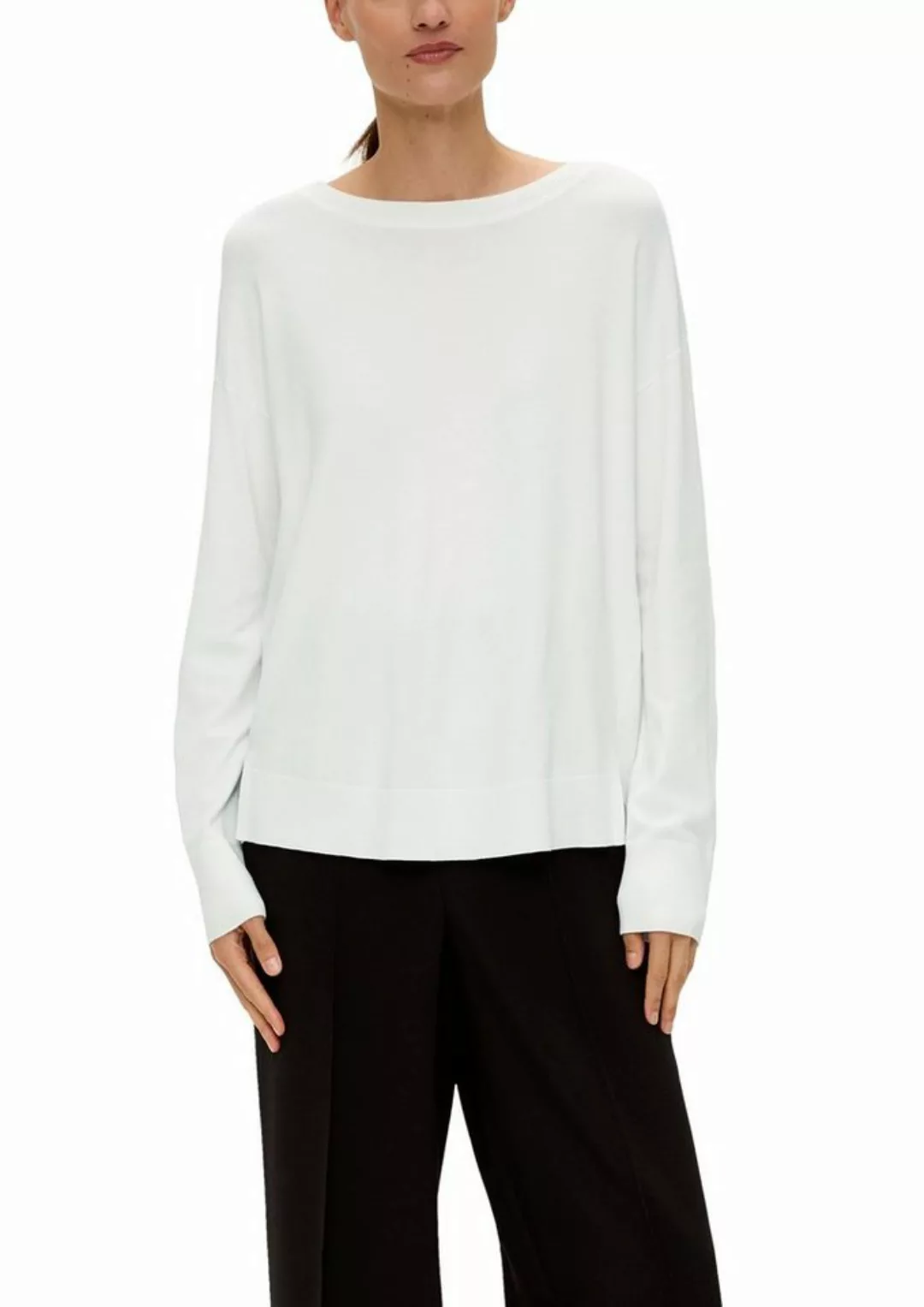 s.Oliver BLACK LABEL Longpullover mit Drop-Shoulder Look günstig online kaufen