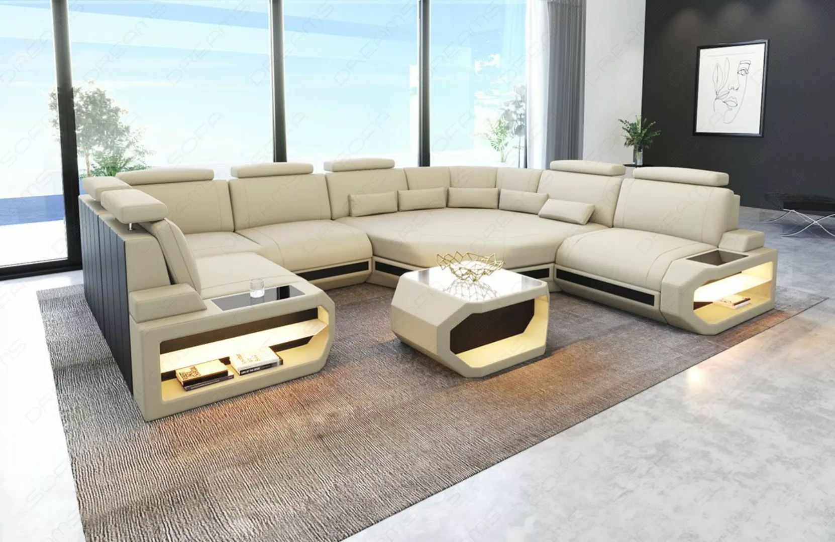 Sofa Dreams Wohnlandschaft Polster Sofa Stoff Couch Asti U Mini Stoffsofa m günstig online kaufen