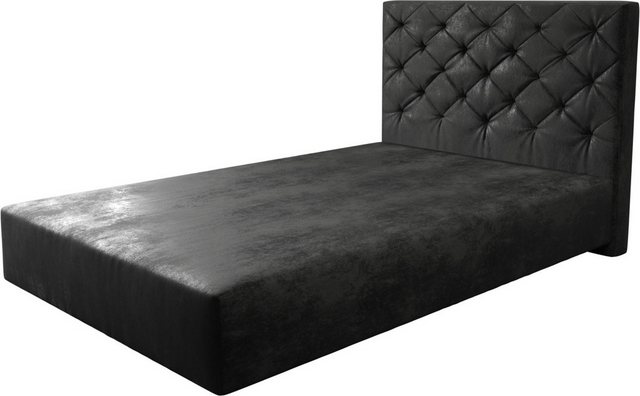 DELIFE Boxspringbett Dream-Great, Mikrofaser Anthrazit Vintage 120x200 cm B günstig online kaufen