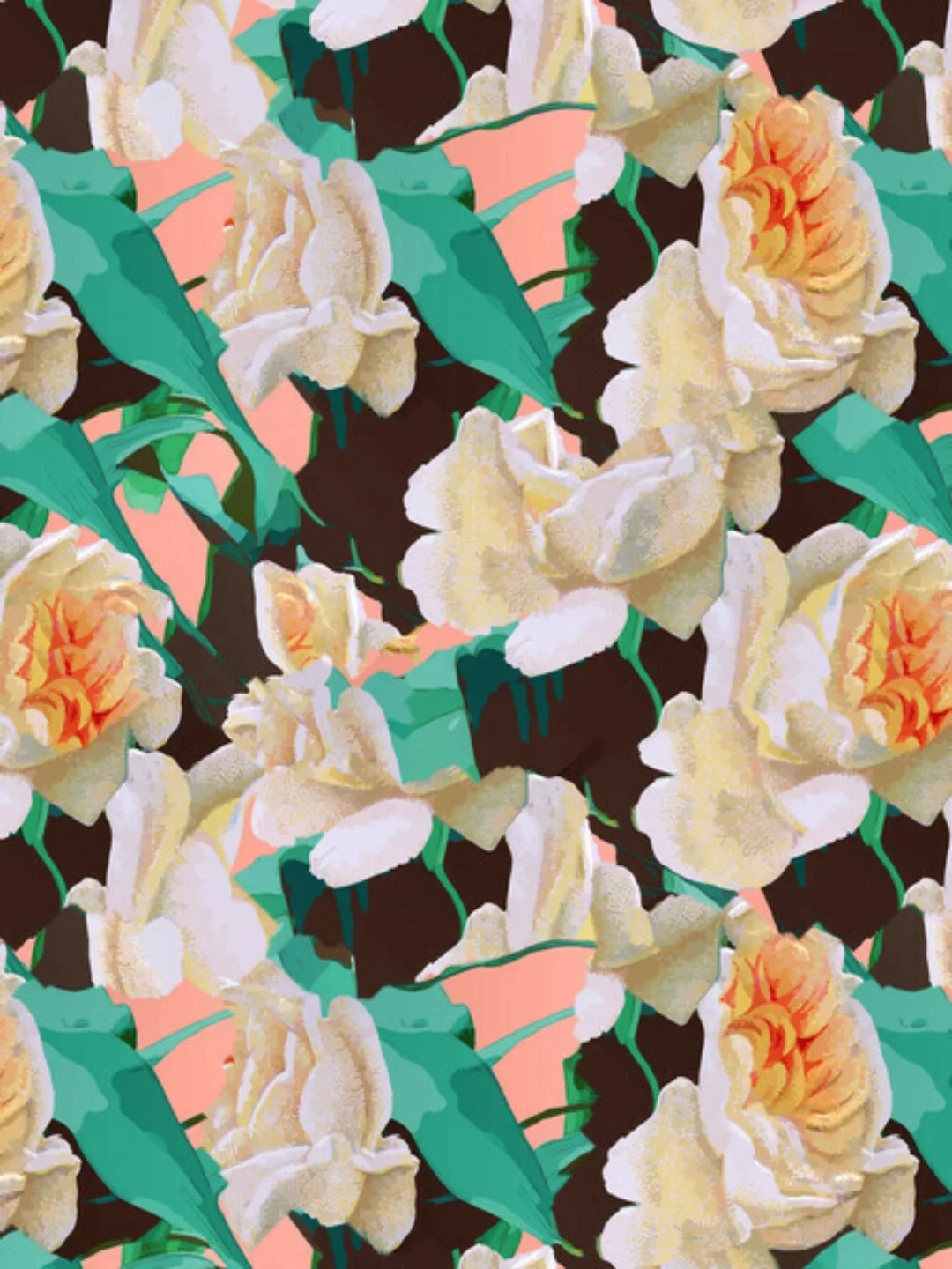 Poster / Leinwandbild - Tropical & White Blossom günstig online kaufen