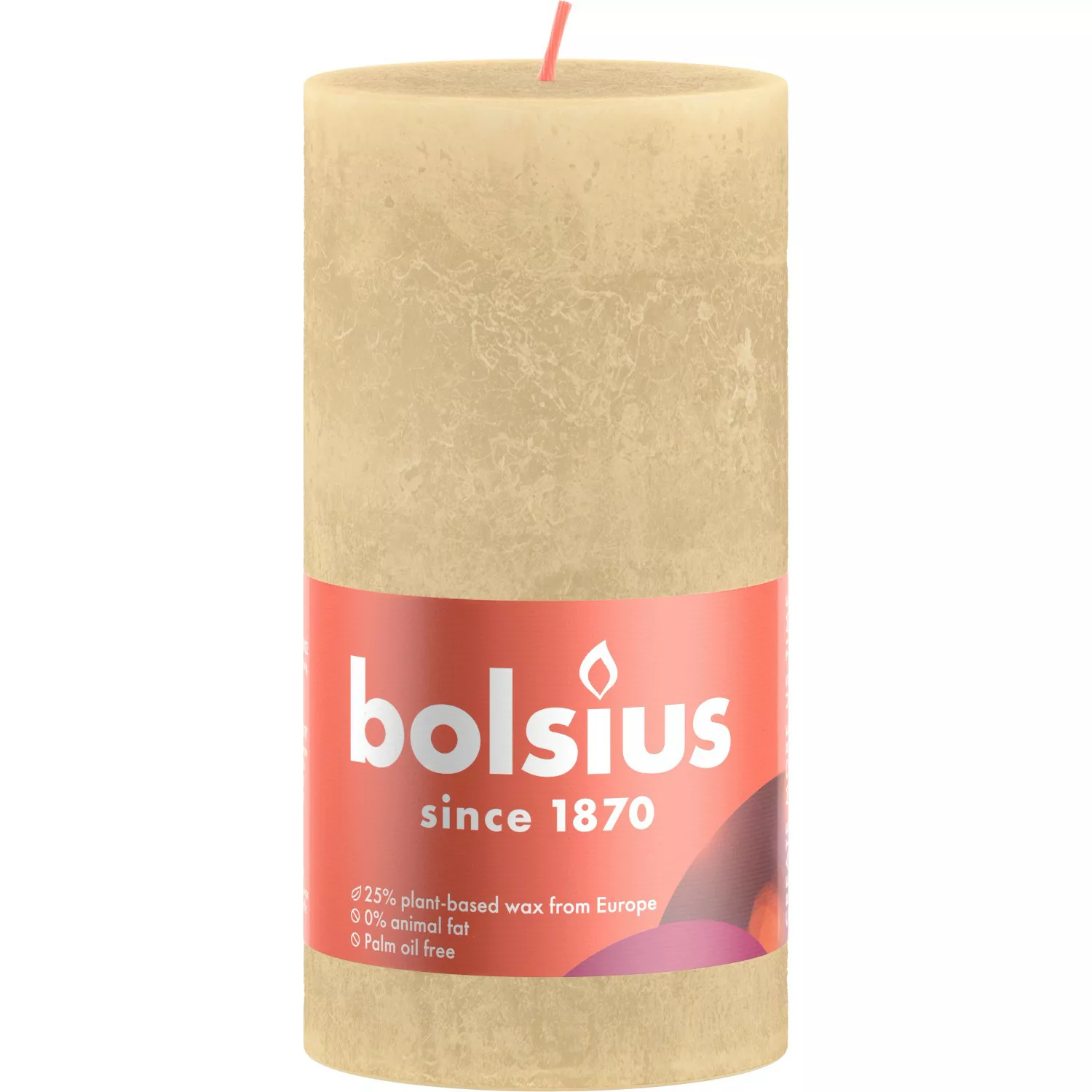 Bolsius Rustik-Kerze Shine Winter Edition Ø 6,8 cm x 13 cm Haferbeige günstig online kaufen