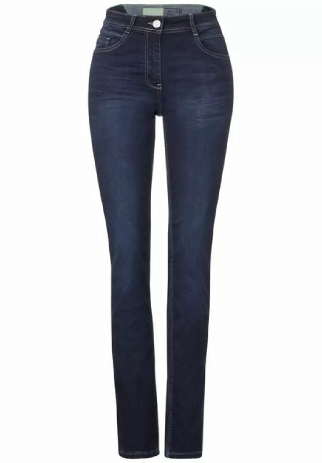 Cecil Slim-fit-Jeans TORONTO in dunkelblauer Waschung günstig online kaufen
