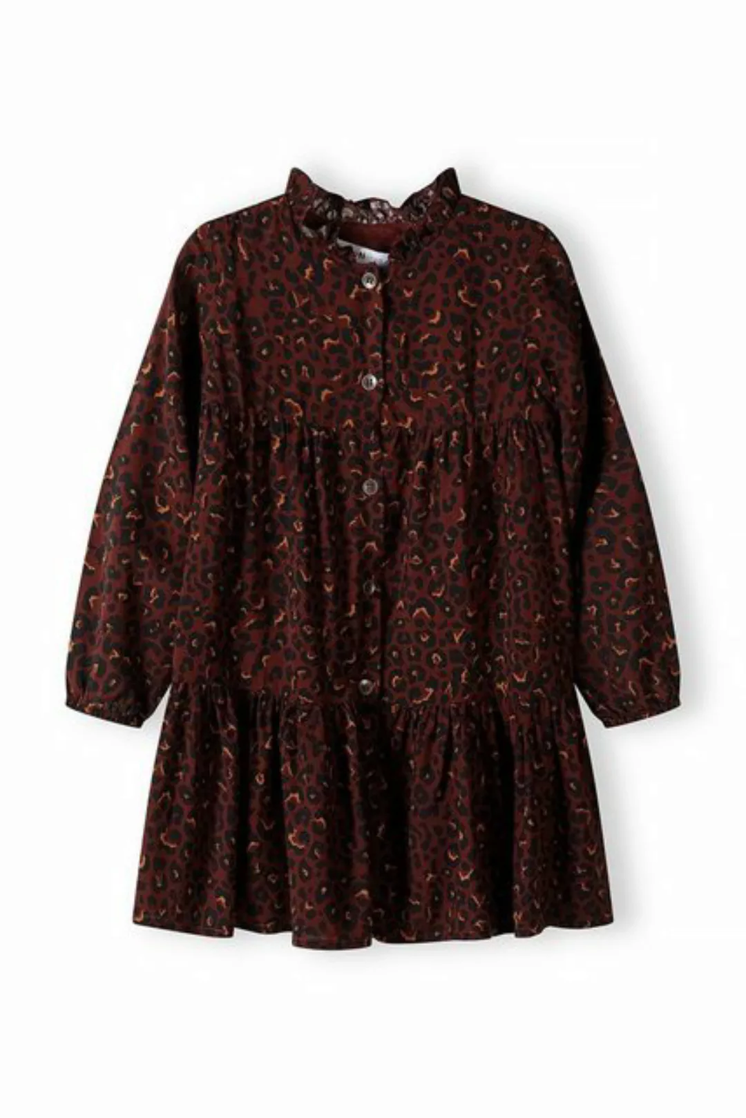 MINOTI Druckkleid Langärmeliges Kleid mit Leopardenmuster (3y-14y) günstig online kaufen