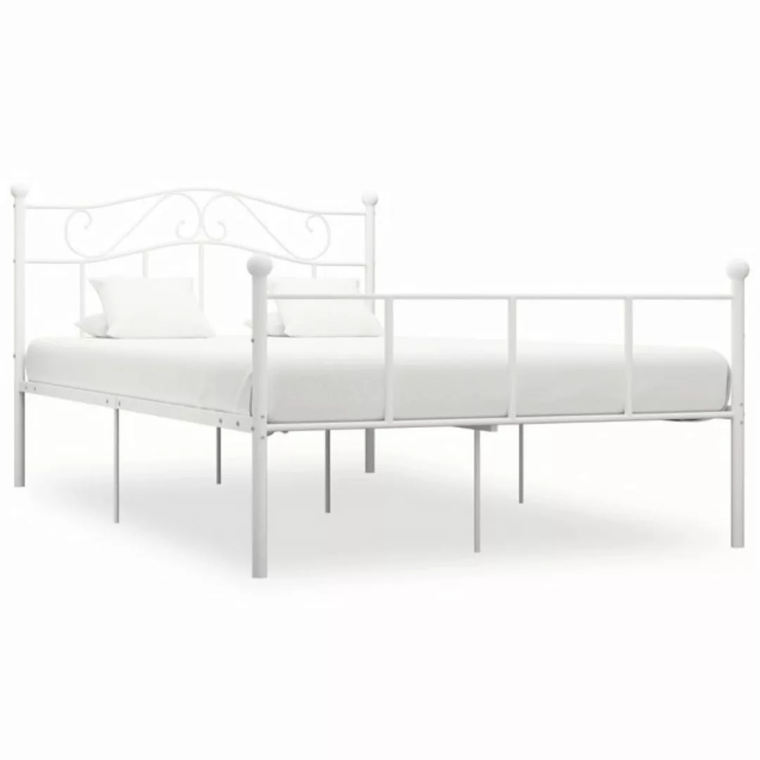 furnicato Bett Bettgestell Weiß Metall 160×200 cm günstig online kaufen