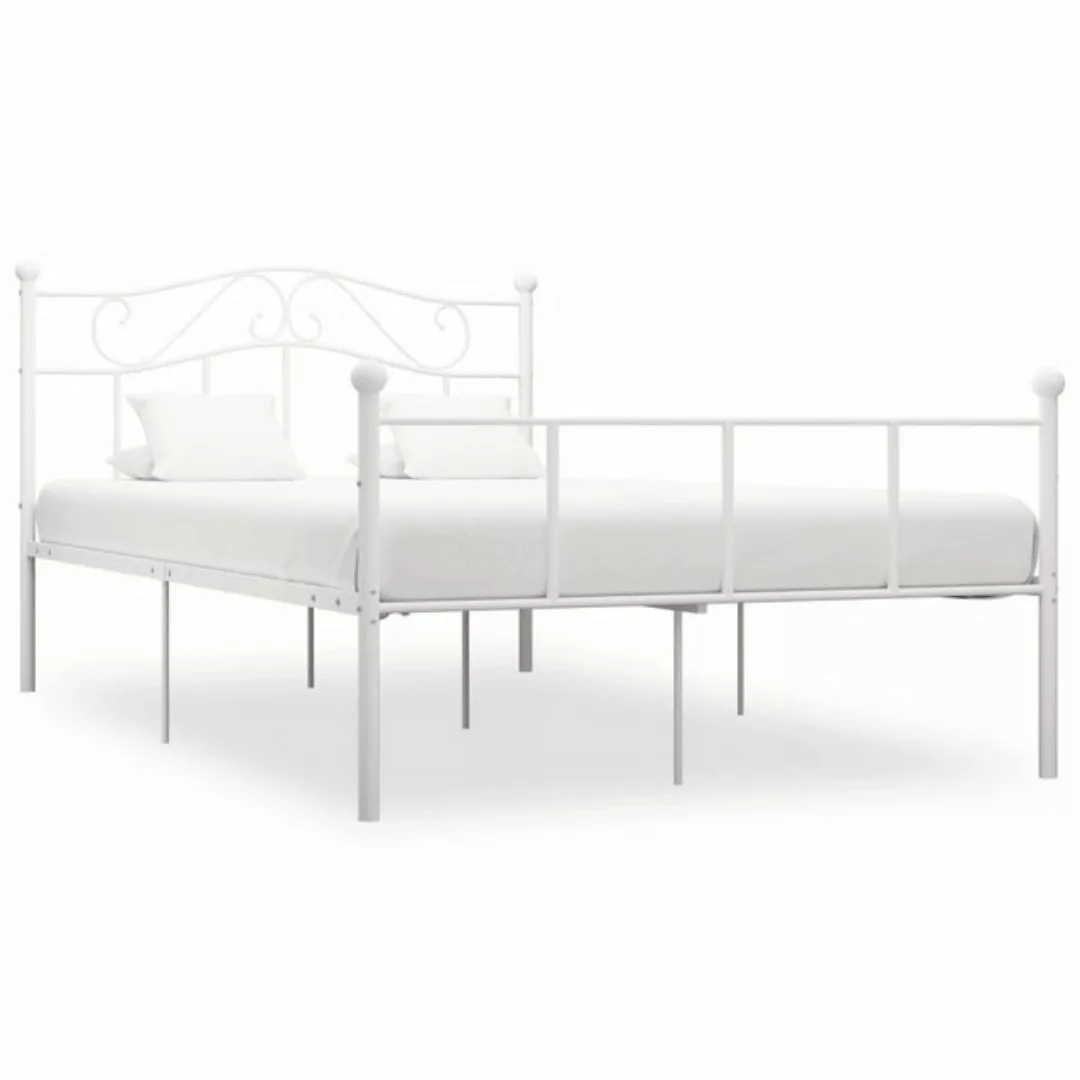 furnicato Bett Bettgestell Weiß Metall 140×200 cm günstig online kaufen