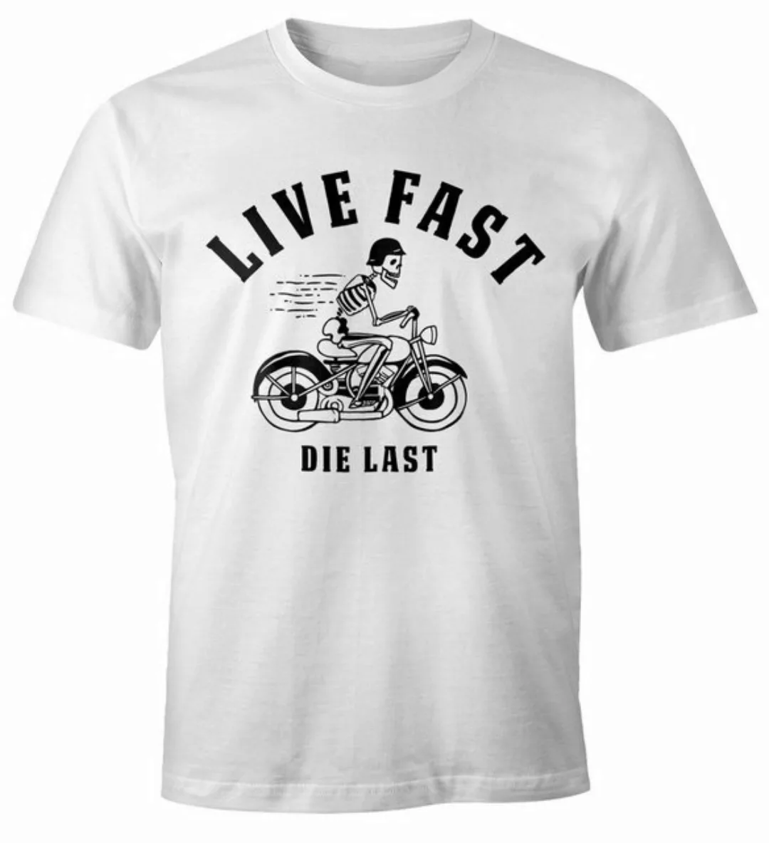 MoonWorks Print-Shirt Live Fast Die last Herren Spruch Fun T-Shirt Fun-Shir günstig online kaufen