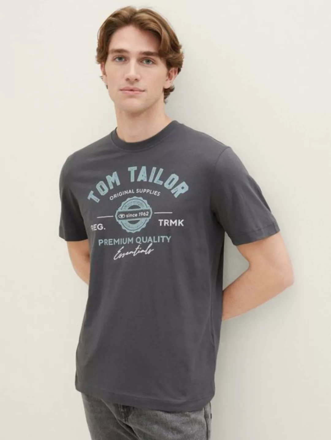 Tom Tailor Herren T-Shirt LOGO - Regular Fit günstig online kaufen