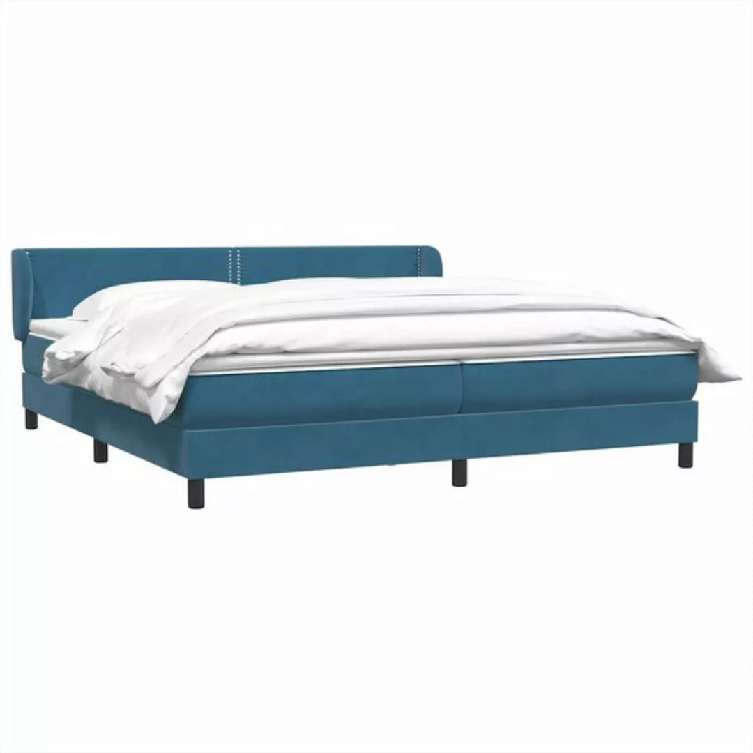 vidaXL Bett Boxspringbett mit Matratzen Dunkelblau 180x210 cm Samt günstig online kaufen