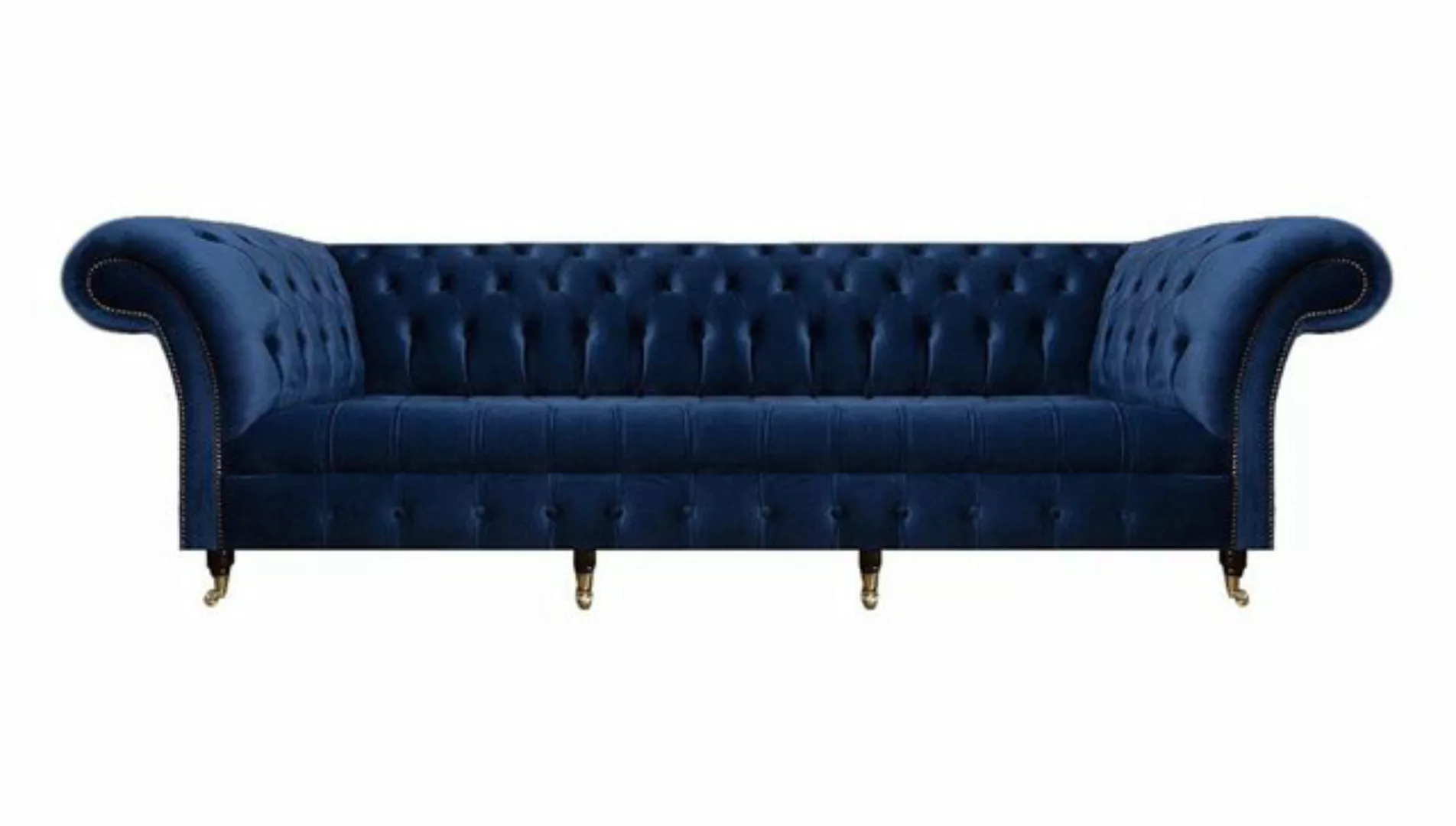 JVmoebel 4-Sitzer Wohnzimmer Sofa Viersitzer Couch Polstermöbel Blau Luxus günstig online kaufen