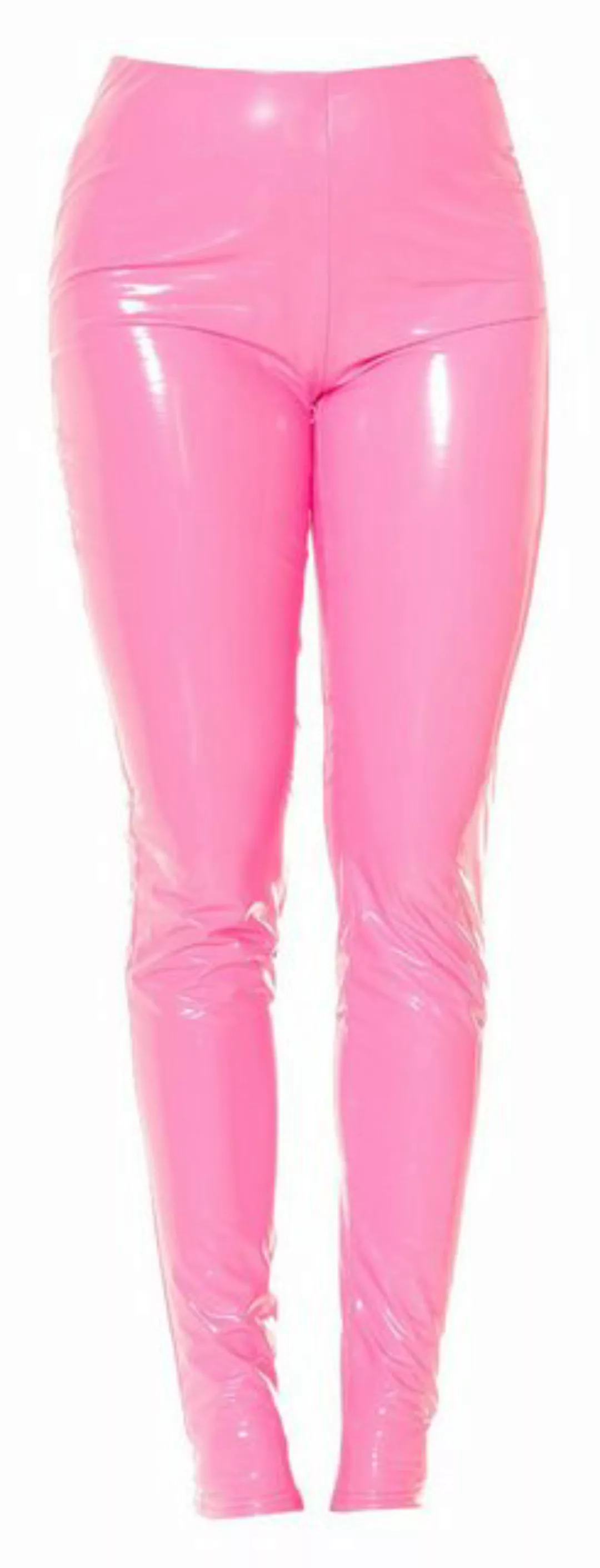 Koucla Leggings Hose in Latex-Optik, Wetlook einfarbig Clubwear Schnürung günstig online kaufen