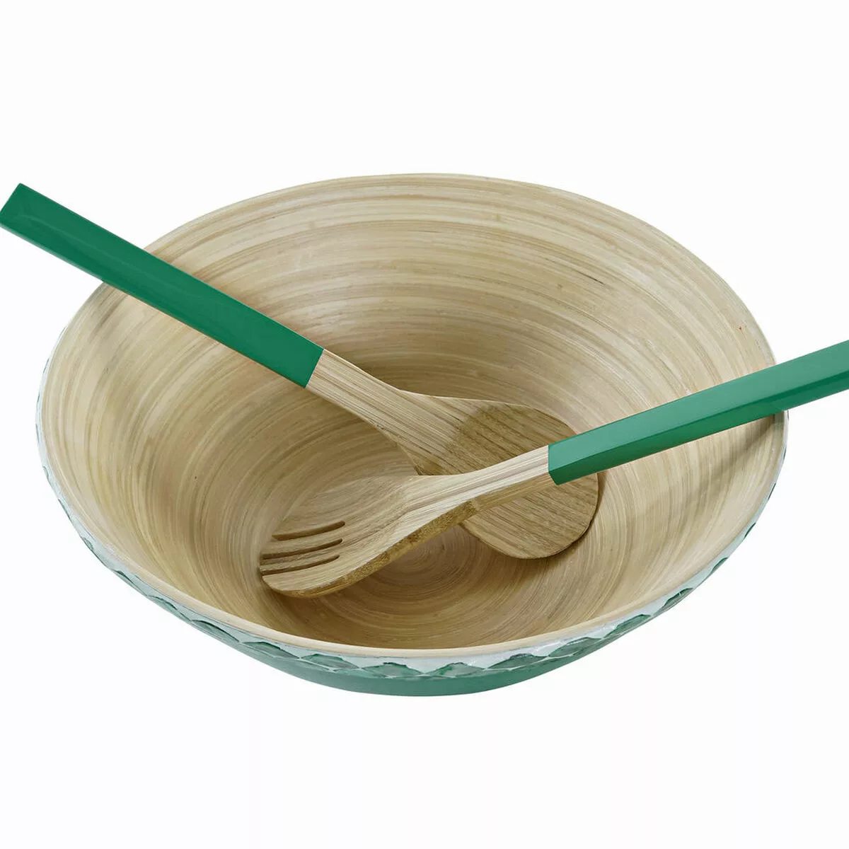 Salatschüssel Dkd Home Decor Grün Bambus Natürlich (3 Pcs) (30 X 30 X 11 Cm günstig online kaufen