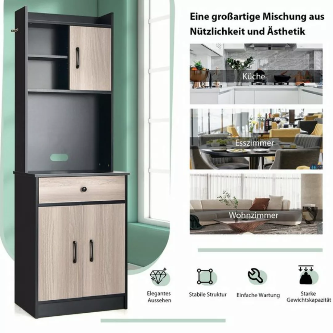 COSTWAY Küchenbuffet Hochschrank mit Schublade & verstellbare Ablagen, 180c günstig online kaufen