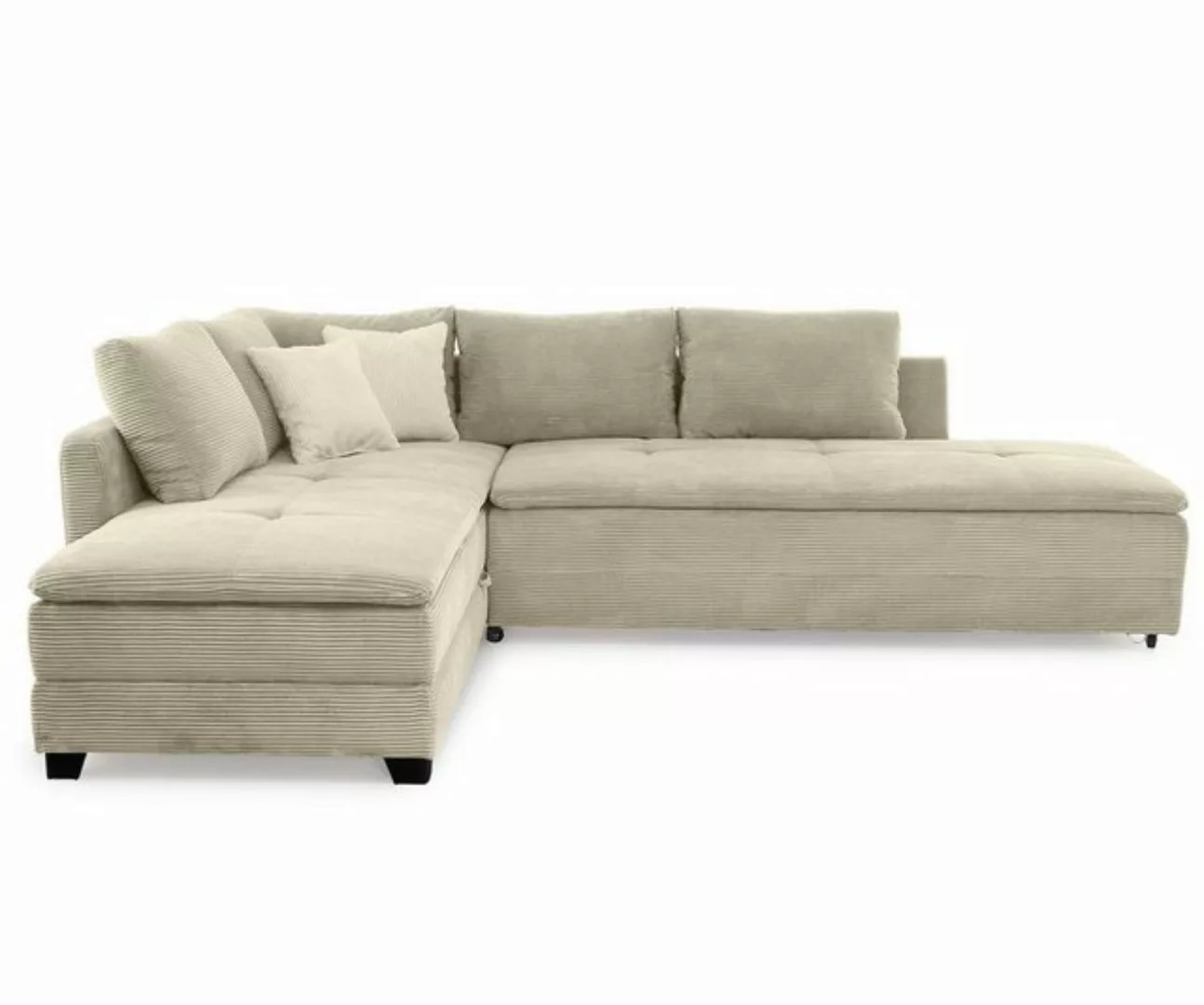 luma-home Ecksofa 15161, Dauerschläfer-Doppelbett 306x223 cm, Schwenkteil L günstig online kaufen