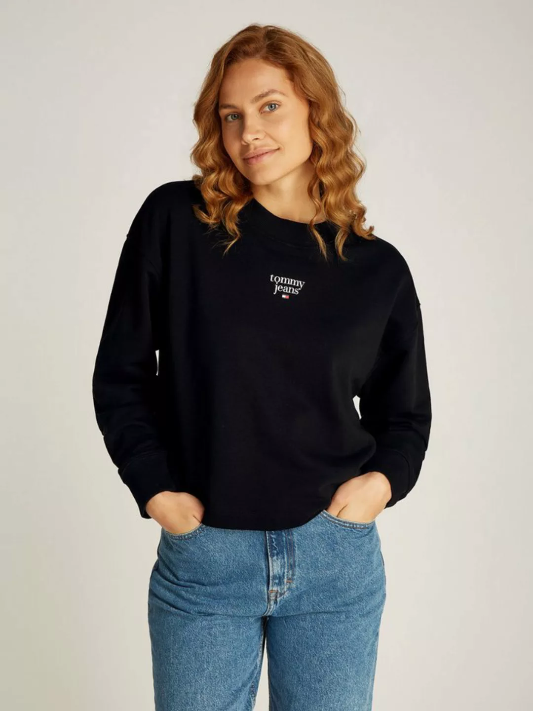 Tommy Jeans Sweatshirt TJW ESSENTIAL LOGO 1 CREW EXT mit Logo günstig online kaufen