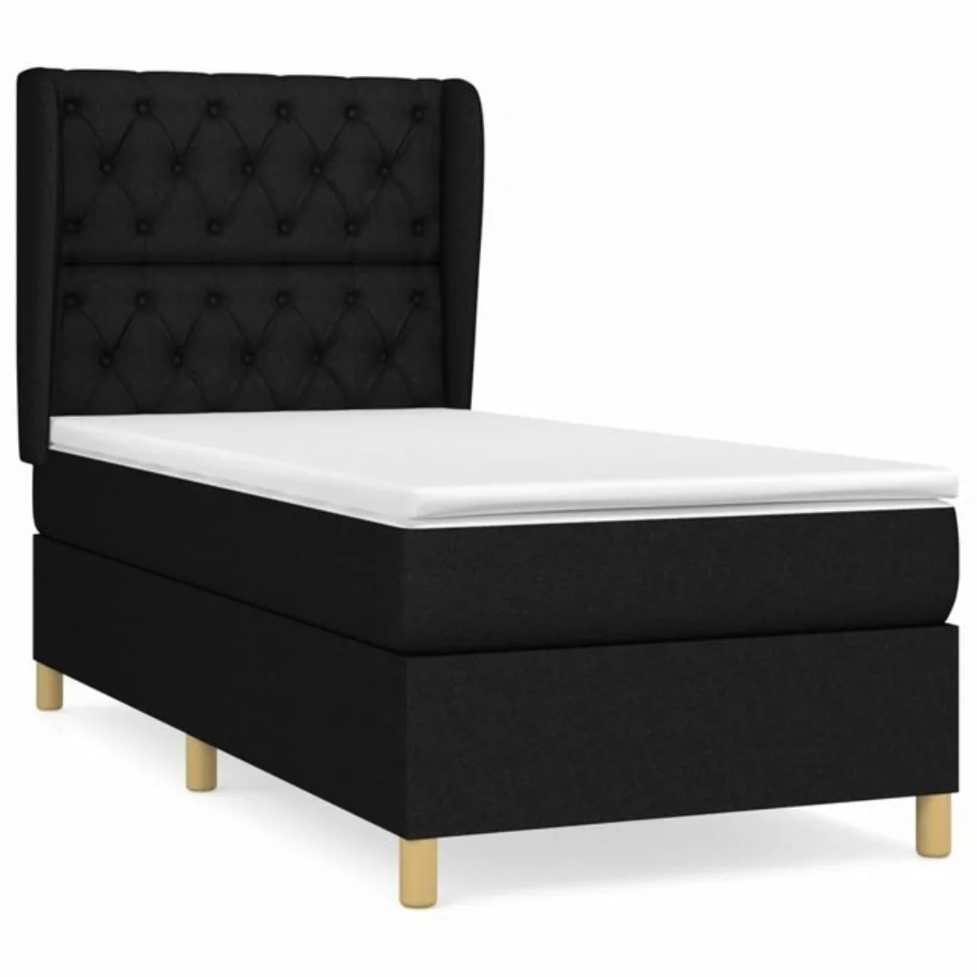 furnicato Bett Boxspringbett mit Matratze Schwarz 80x200 cm Stoff (1-tlg) günstig online kaufen