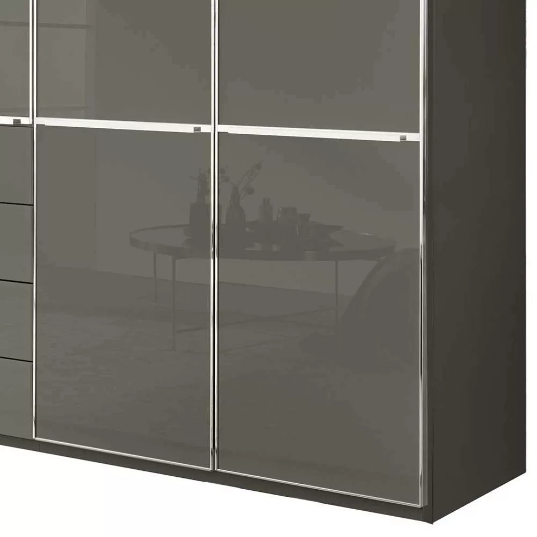 Kleiderschrank Schlafzimmerschrank - Front glasbeschichtet in Braun günstig online kaufen