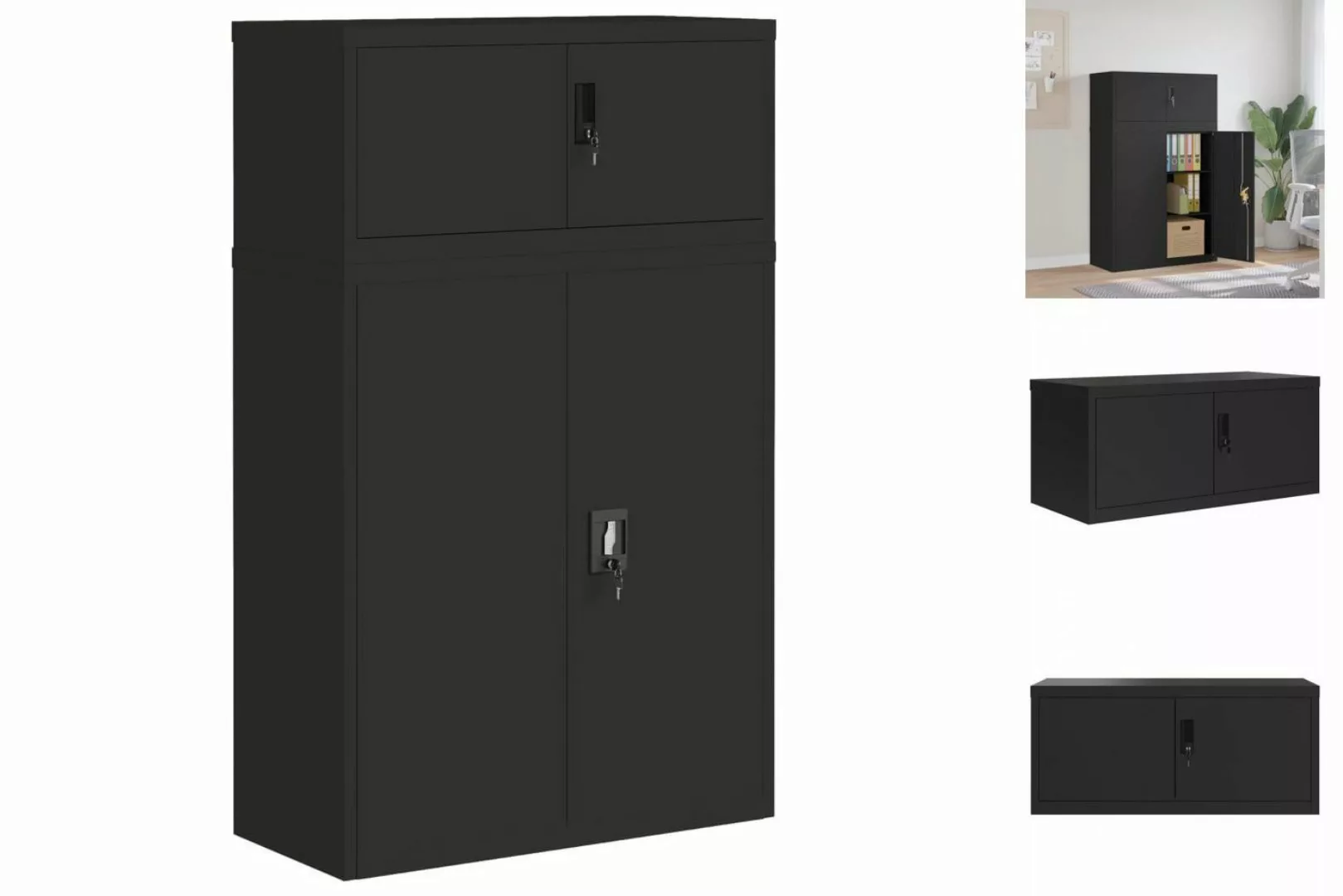 vidaXL Aktenschrank Aktenschrank Büroschrank Home Office Ablage Büro Schwar günstig online kaufen