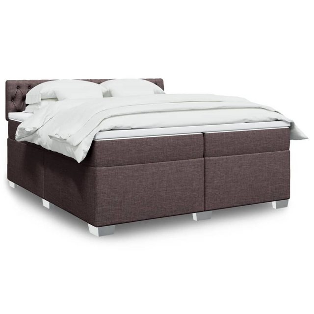 vidaXL Boxspringbett, Boxspringbett mit Matratze Dunkelbraun 200x200 cm Sto günstig online kaufen