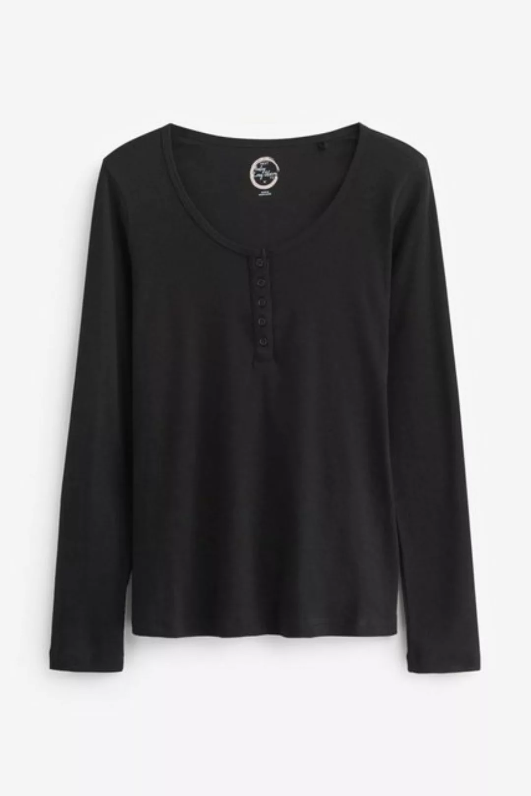 Next Langarmshirt Geripptes Henley-Shirt (1-tlg) günstig online kaufen