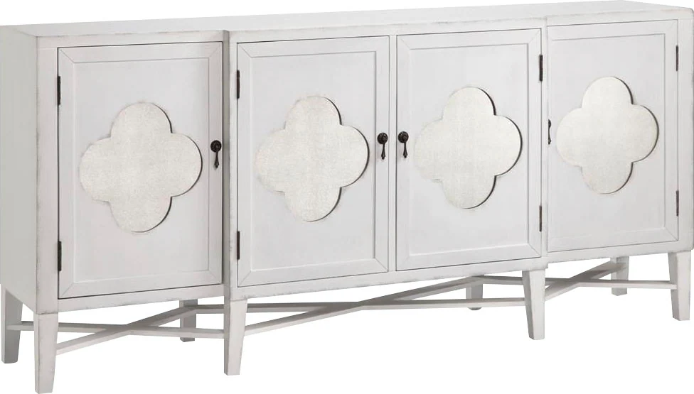 Leonique Sideboard "Juliette", Kommode, Antik Weiß, Ornamente, verspiegelte günstig online kaufen