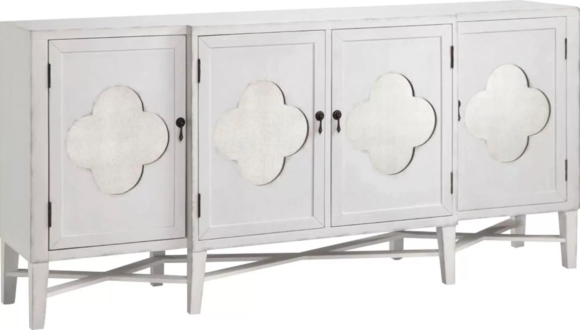 Leonique Sideboard "Juliette", Kommode, Antik Weiß, Ornamente, verspiegelte günstig online kaufen