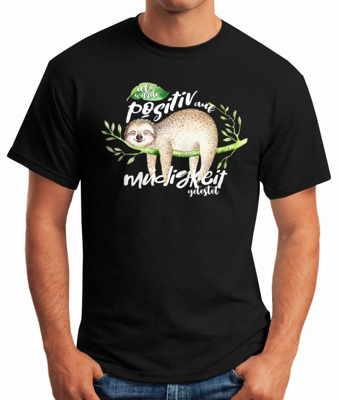 MoonWorks Print-Shirt Herren T-Shirt Faultier Ich günstig online kaufen