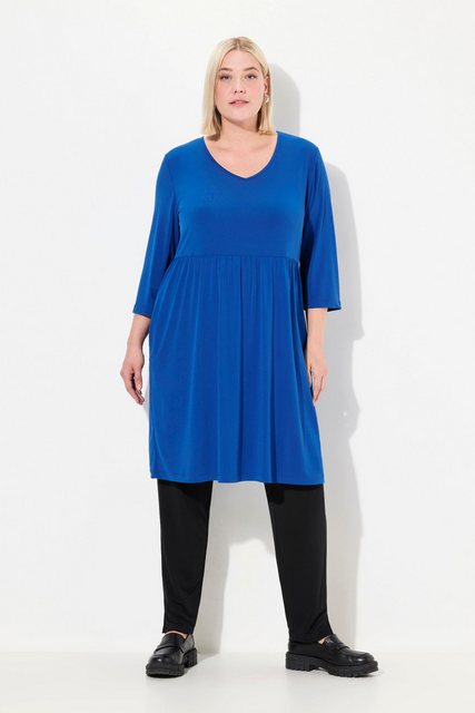 Ulla Popken Maxikleid Longshirt A-Linie Tunika-Ausschnitt 3/4-Arm günstig online kaufen