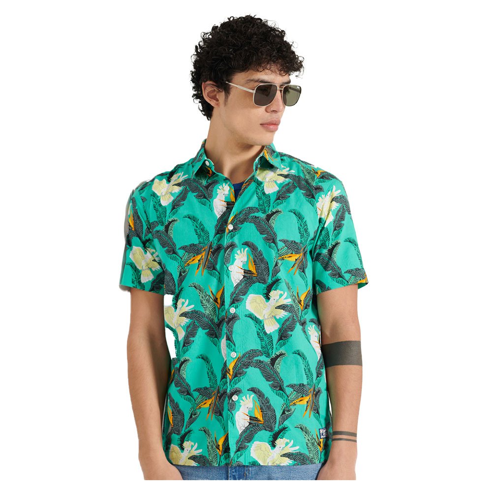 Superdry Hawaiian Kurzarm Hemd 2XL Paradise Bird Aqua günstig online kaufen