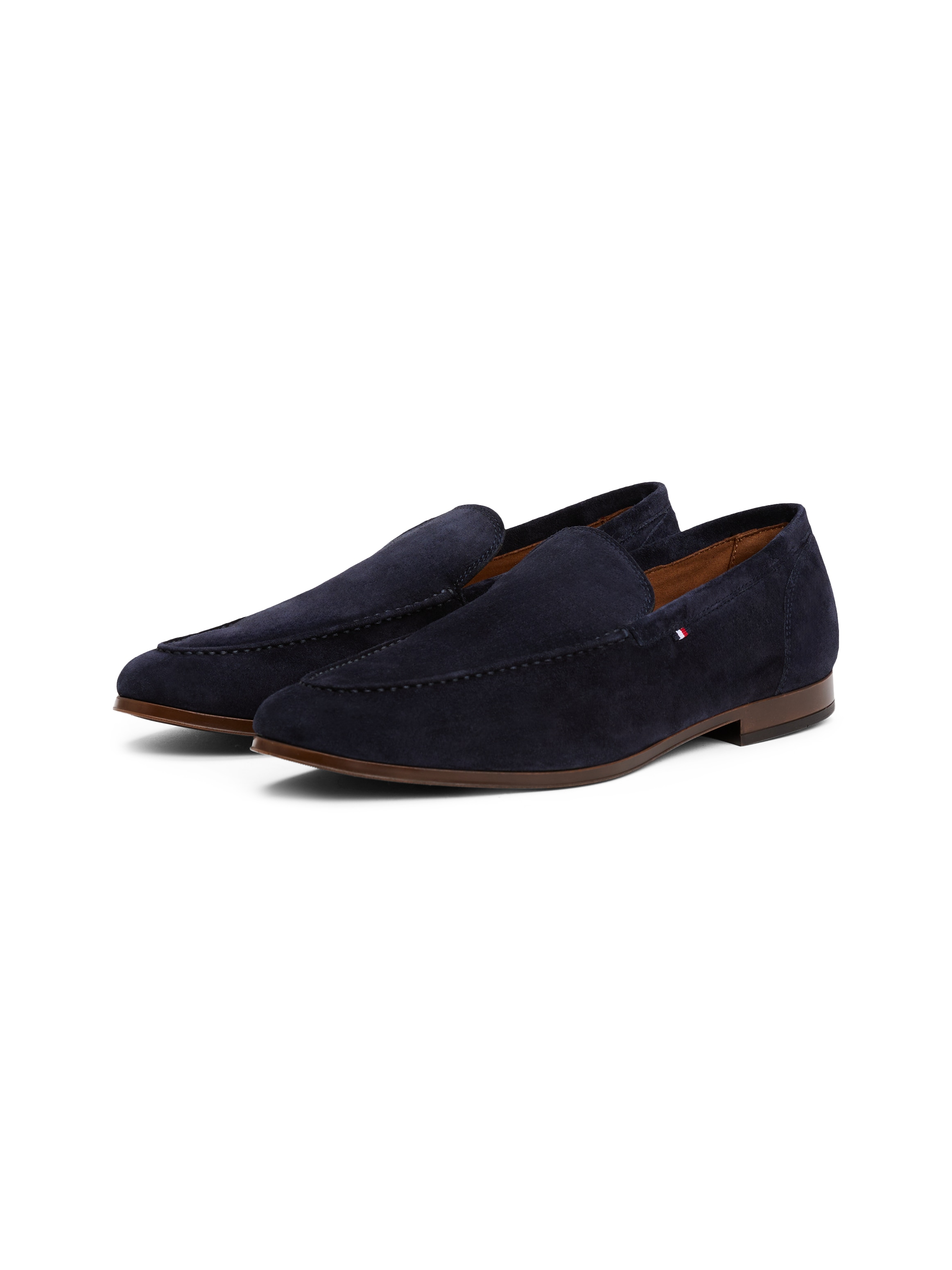 Tommy Hilfiger Slipper "HILFIGER FLEXIBLE SUEDE LOAFER", Blockabsatz, Loafe günstig online kaufen