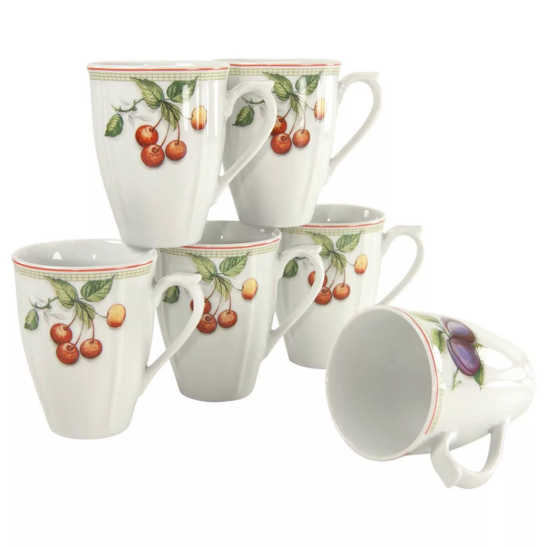 CreaTable Kaffeebecher Flora Orchard multicolor Porzellan günstig online kaufen