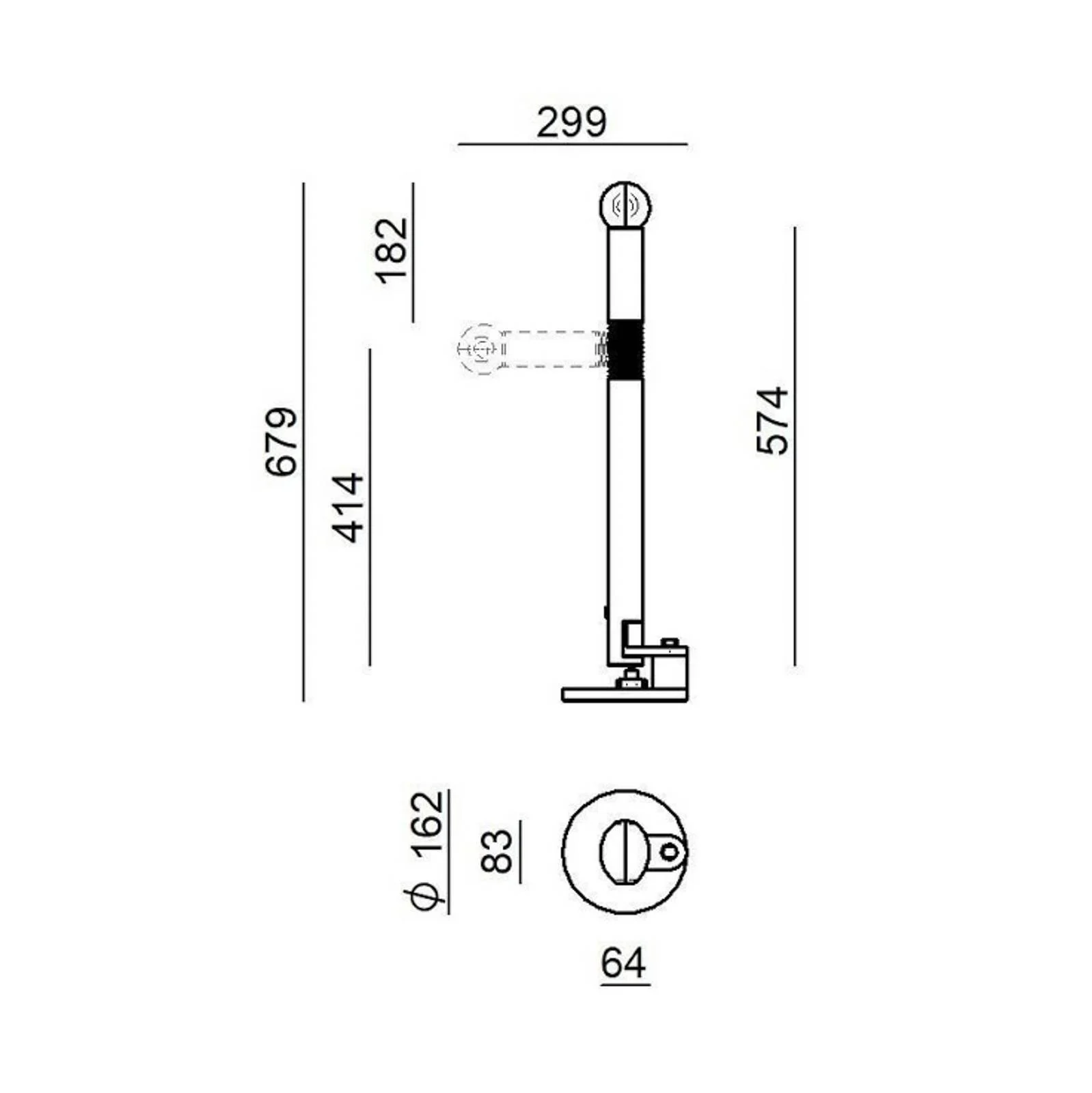 Stilnovo Tischlampe Periscopio, weiß, Höhe 68 cm, Metall günstig online kaufen