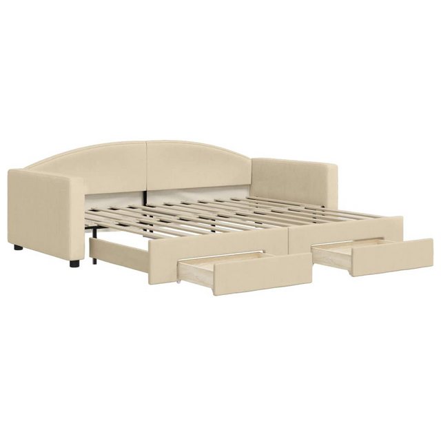 vidaXL Gästebett Gästebett Tagesbett Ausziehbar mit Schubladen Creme 90x200 günstig online kaufen