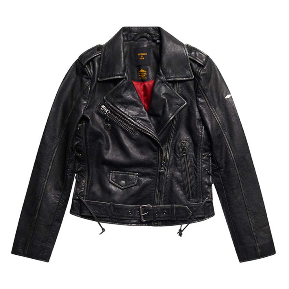 Superdry Rocker Crop Biker Jacke M Black günstig online kaufen