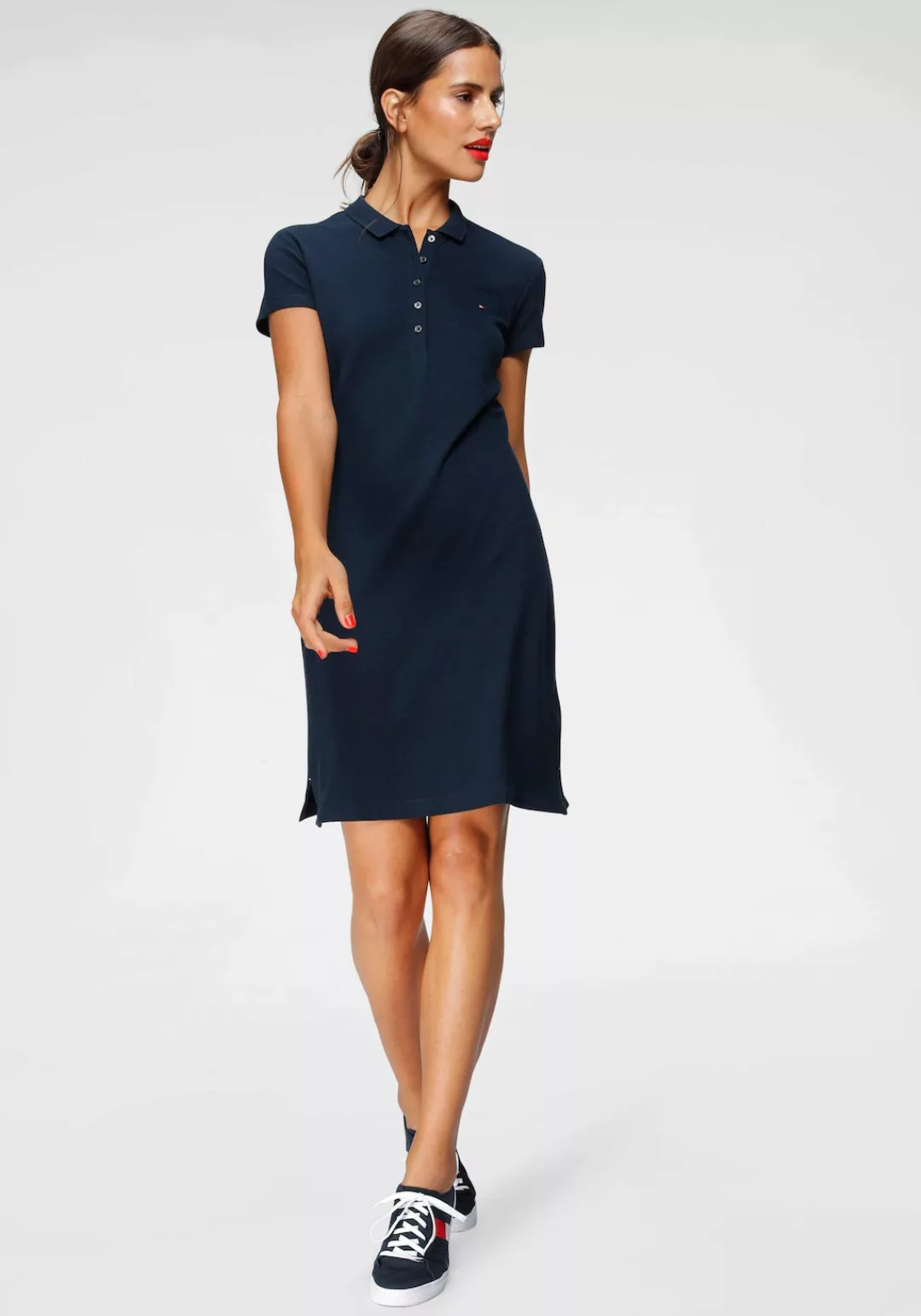 Tommy Hilfiger Jerseykleid "HERITAGE SLIM POLO DRESS", mit Branding Knöpfen günstig online kaufen