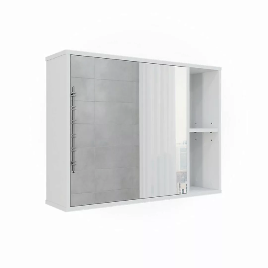 Vicco Badezimmerspiegelschrank Leano, Weiß, 80 x 60 cm günstig online kaufen