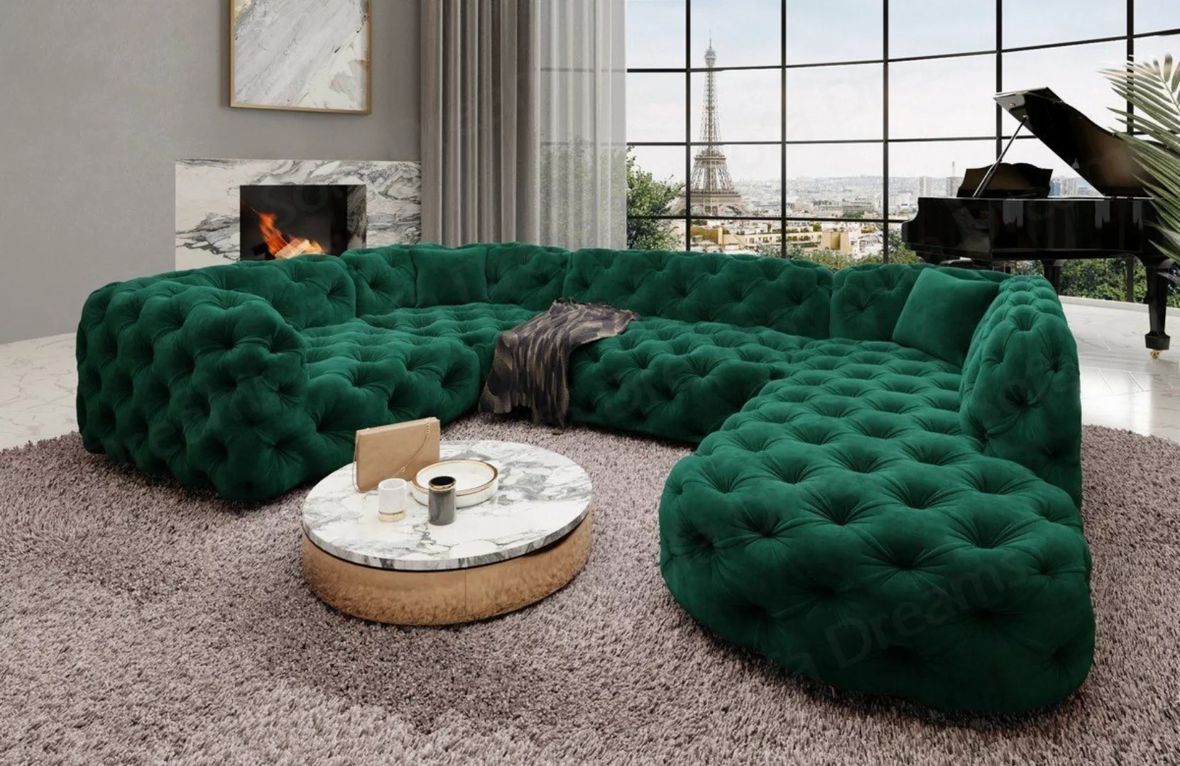 Sofa Dreams Wohnlandschaft Stoff Sofa Design Couch Lanzarote U Form Stoffso günstig online kaufen