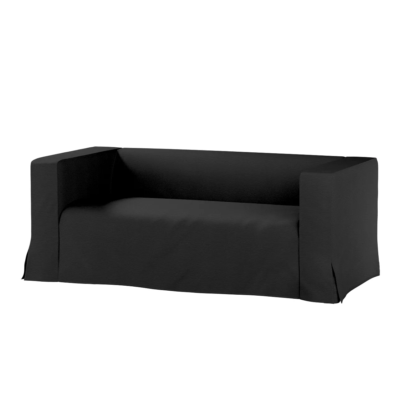 Bezug für Klippan 2-Sitzer Sofa, lang mit Kellerfalte, schwarz, Klippan 2-e günstig online kaufen
