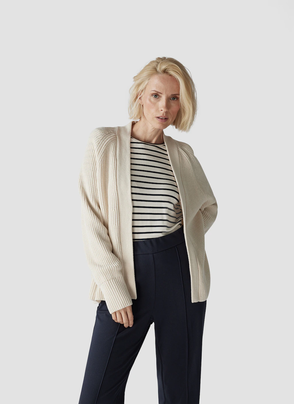 LeComte Strickjacke "LeComte Offener Strick-Cardigan mit Perfangstruktur" günstig online kaufen